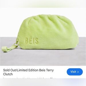 Beis The Terry Cosmetic Clutch in Lime